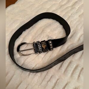 Guess Black Belt with Silver Accents